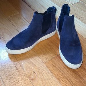 Vince navy high top sneakers size 7 (37.5) white soles